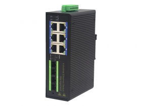 管理型百兆 2光6電工業POE交換機